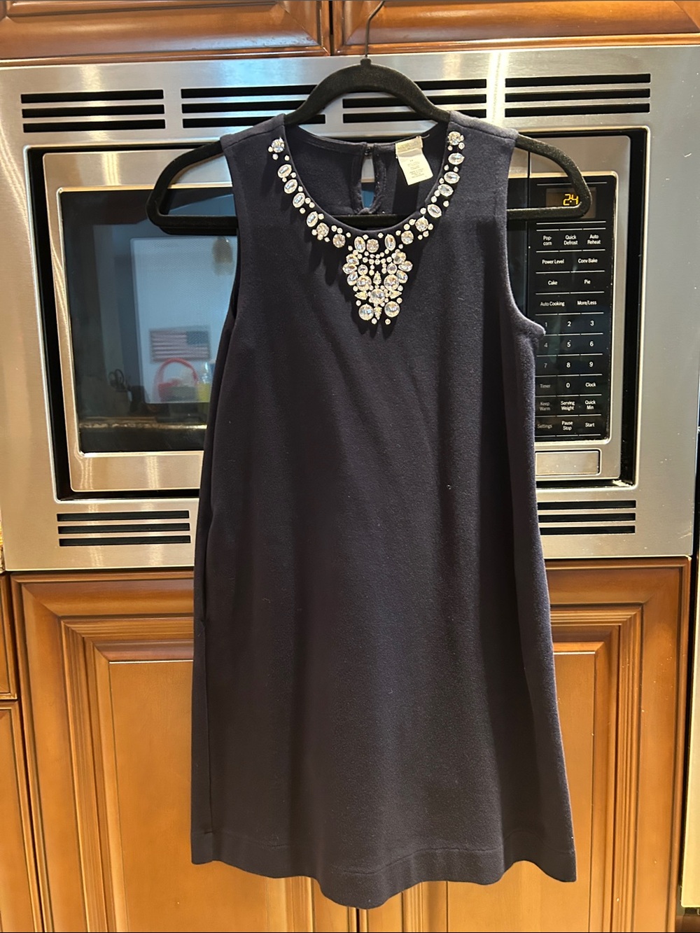 J.Crew Crewcuts Embellished Navy Sleeveless Shift Dress